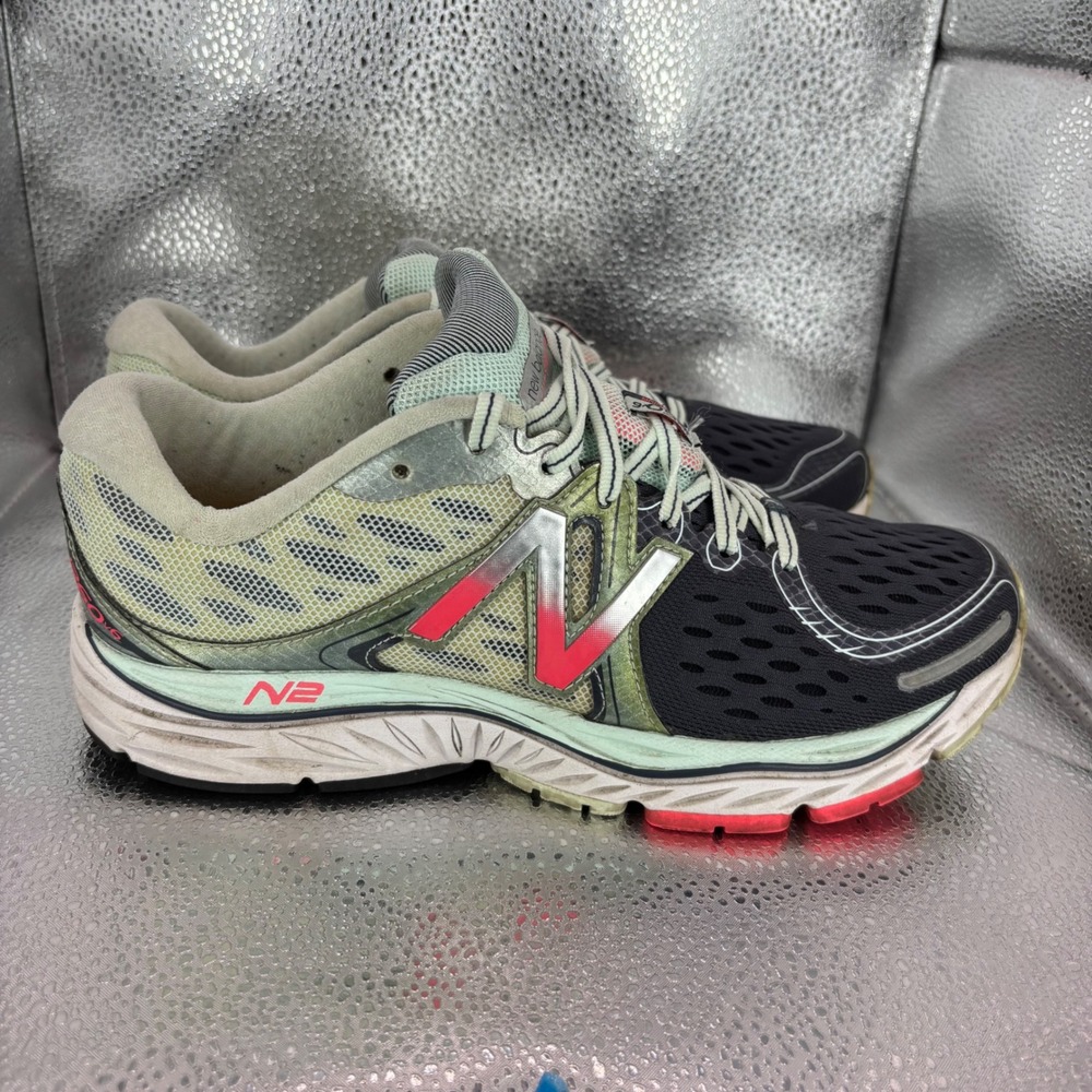 New Balance 1260v6 Womens 9.5 Running Shoes Black Silver Pink W1260PW6 - Picture 1 of 7